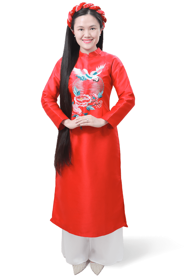 co gai ao dai do